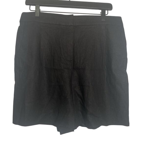 J.Crew Size 12 Black Linen Blend Shorts Women Elastic Waist In Back - Picture 1 of 6